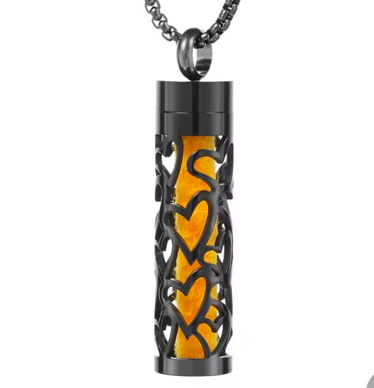 Black Aromatherapy Spiral Necklace